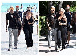 Vũ nữ Amber Rose tình tứ bạn trai mới ở Miami