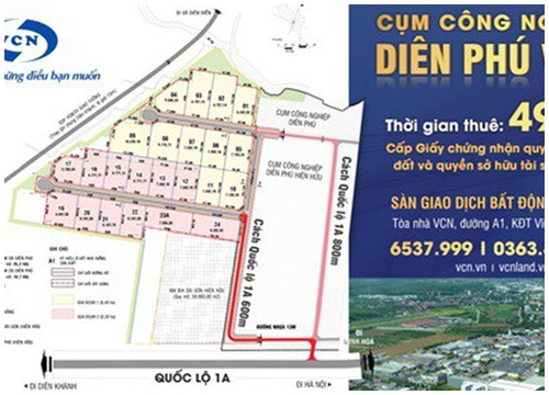 Cho thuê đất cụm công nghiệp Diên Phú VCN