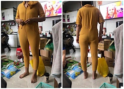 Đặt mua bộ jumpsuit vàng sang chảnh trên mạng, cô gái kêu trời vì mặc thử chẳng khác gì bộ đồ thợ lặn