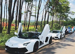 Siêu xe Lamborghini Aventador mui trần từng của Cường "Đô-la" đi chơi Halloween tại Hà Nội