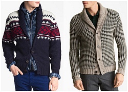 Áo khoác cardigan nam cổ bẻ đẹp ấm áp thanh lịch dạo phố thu đông