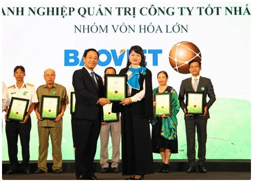 Bảo Việt lập 'hattrick' giải thưởng tại Cuộc bình chọn doanh nghiệp niêm yết năm 2018