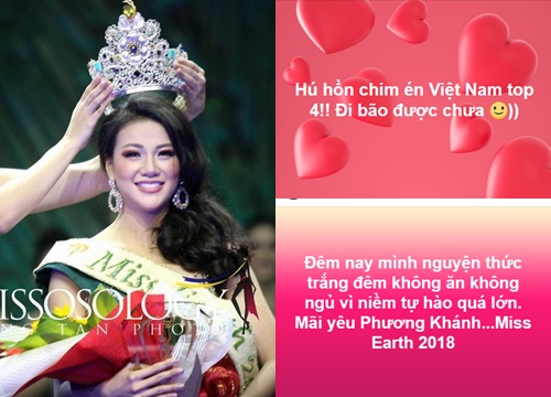 Khán giả đòi đi bão, thức trắng đêm ăn mừng Phương Khánh lên ngôi Miss Earth 2018