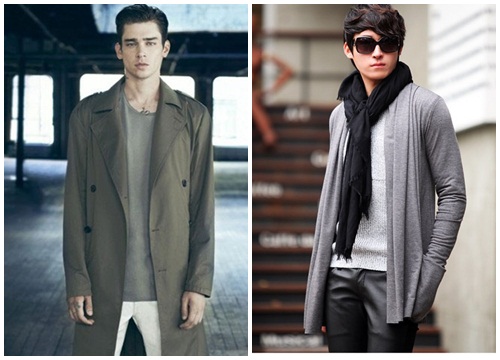 Mẫu áo khoác cardigan len nam dáng dài kiểu hàn quốc đẹp cá tính thu đông