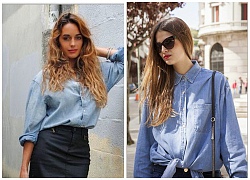 Mix đồ cực chuẩn với áo sơ-mi denim