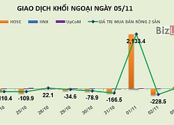 Phiên 5/11: Giao dịch đột biến tại HPG và VFG, khối ngoại chuyển sang mua ròng gần 80 tỷ đồng