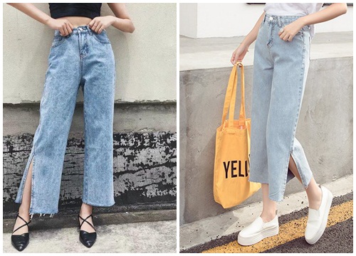 Quần jeans ống xẻ bên không phải là bị lỗi đâu mà chính là hot trend đấy!