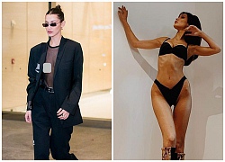 Bella Hadid lấp ló 'núi đôi' đi thử đồ