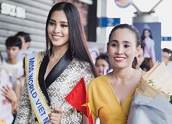 Mẹ cùng người hâm mộ tiễn Trần Tiểu Vy lên đường sang Trung Quốc chinh chiến Miss World 2018