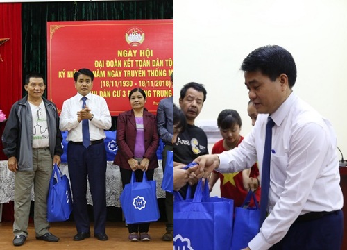 Chủ tịch Nguyễn Đức Chung dự Ngày hội Đại đoàn kết toàn dân tộc tại phường Trung Liệt