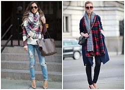 Hiện đại đầy cá tính với khăn quàng cổ Tartan cho mùa thu