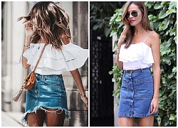 Mặc đẹp chân váy jeans: Phải kết hợp với loại áo và giày nào?