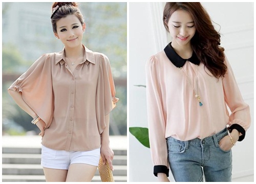 Áo sơ mi nữ cổ đức chiffon công sở dành cho cô nàng che bụng bự