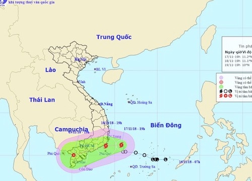 Bão số 8 giật cấp 10 áp sát Ninh Thuận - Bình Thuận, Nam Bộ mưa trên diện rộng