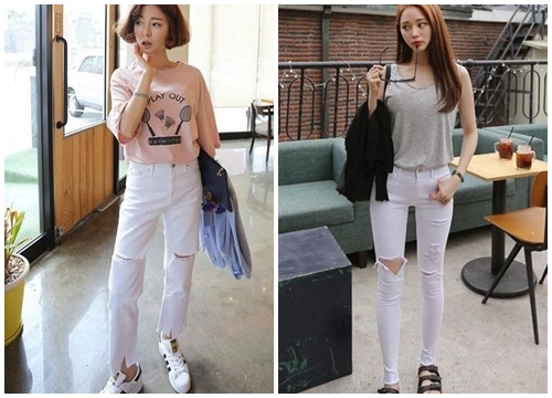 Mặc quần jeans trắng thế này thì các nàng cứ gọi là 'auto sang chảnh' nhé!