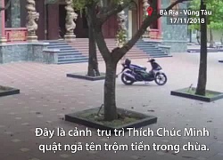 Clip: Sư trụ trì truy đuổi, quật ngã kẻ trộm trong chùa