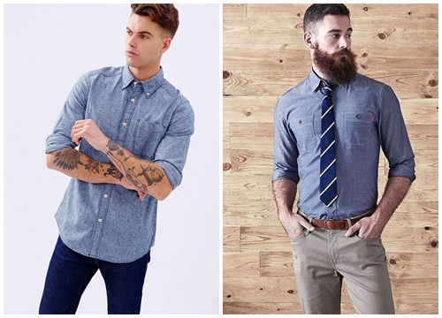 Giúp chàng lên đồ với sơ mi Chambray "chuẩn không cần chỉnh"