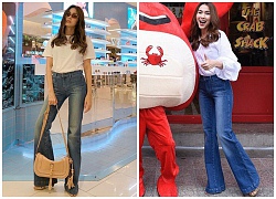 Mặc jeans thôi mà chân dài cả tấc, chẳng trách Hà Tăng có mỗi chiếc quần cả 3 năm vẫn diện đi diện lại