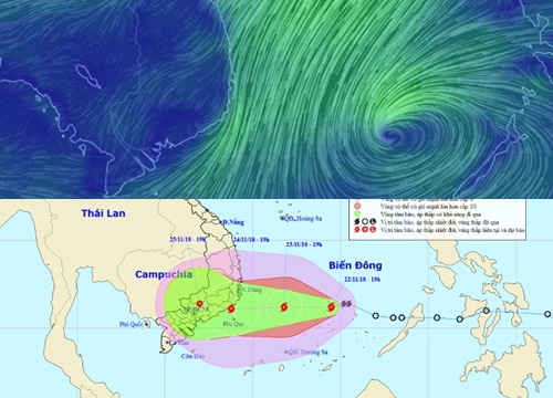 Bão số 9-USAGI đang quần thảo Trường Sa, bán kính gió 100km