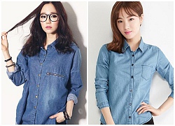 Tổng hợp áo sơ mi denim công sở cho nàng thêm cá tính