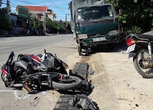 Xe tải gây tai nạn liên hoàn, 1 người chết, 2 người nguy kịch