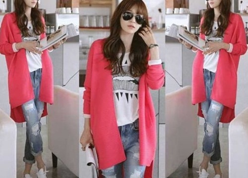 Áo khoác cardigan nữ dáng dài đẹp đa sắc màu đông