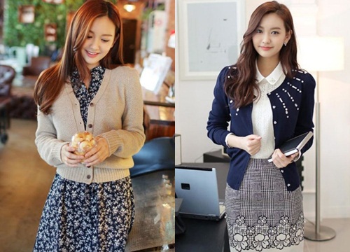 Áo khoác cardigan nữ mỏng đẹp Hàn Quốc thu đông 2018 nhẹ nhàng thanh lịch