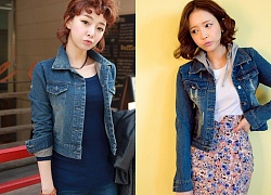 Áo khoác denim nữ dáng ngắn đẹp thời trang Hàn Quốc thu đông 2018