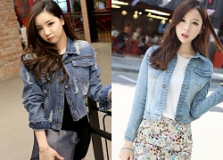 Áo khoác denim nữ đẹp thu đông 2018 xu hướng thời trang ngày lạnh