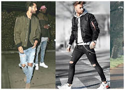 Streetstyle với quần jeans rách cực nam tính