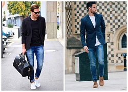 Phối quần jeans với áo thun để chàng tự tin đi khắp muôn nơi