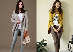 Áo khoác cardigan len nữ dáng dài đẹp ấm áp trẻ trung thu đông 2018