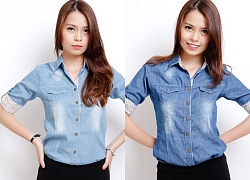 Áo sơ mi nữ denim đẹp thời trang dạo phố