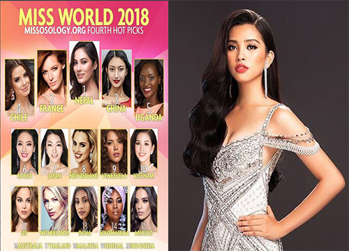 Hậu vào top 5 Hoa hậu Nhân ái, Tiểu Vy được Missosology tăng hẳn 2 bậc trên bảng dự đoán Miss World 2018