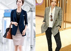 Thiết kế áo khoác blazer nữ màu sắc đẹp tươi trẻ ngày lạnh đông