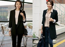 Tránh gió lạnh với áo khoác blazer nữ dáng dài đẹp thu đông