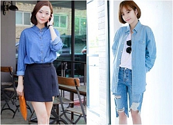 Hot trend áo sơ mi nữ jean hàn quốc đẹp khuấy đảo xu hướng thời trang