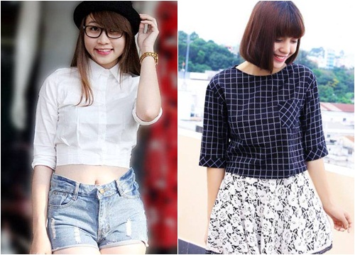 Khoe eo thon với áo sơ mi nữ hàn quốc croptop đẹp bắt mắt