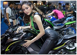 Ngắm chân dài xuân sắc hừng hực tạo dáng bên siêu xe Kawasaki