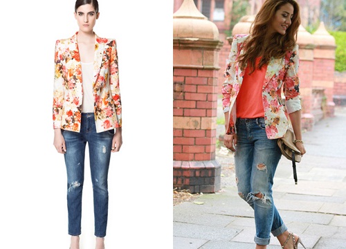 Áo khoác blazer hoa nữ đẹp sành điệu ngày se lạnh thu đông