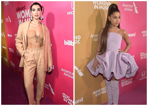 Ariana Grande xinh đẹp bên cạnh Dua Lipa trên thảm đỏ sau hậu chia tay bạn trai