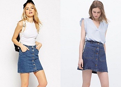 Chân váy đầm denim cài cúc đẹp cho cô nàng trẻ trung năng động