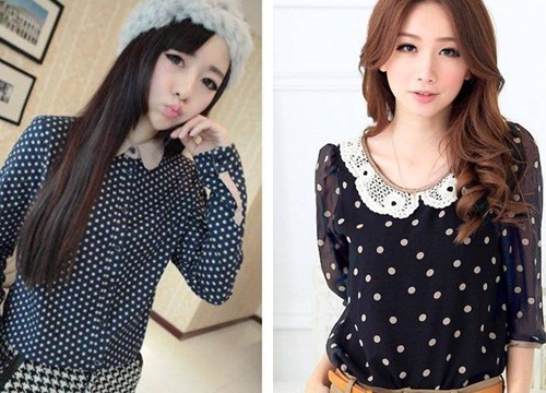 Miễn chê trước muôn mẫu áo sơ mi nữ họa tiết chấm bi đẹp cực xinh