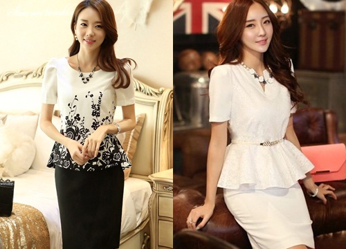 Váy đầm peplum công sở đẹp Hàn Quốc quyến rũ thanh lịch