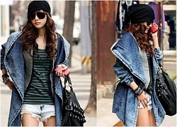 Áo khoác nữ denim đẹp phong cách mạnh mẽ đông