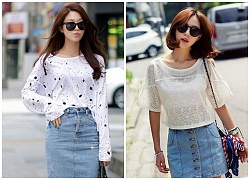 Mix đồ với chân váy đầm denim đẹp năng động chuẩn không cần chỉnh 2018