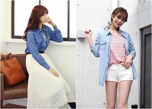 Áo sơ mi nữ denim đẹp 2019 cho bạn gái trẻ trung sành điệu