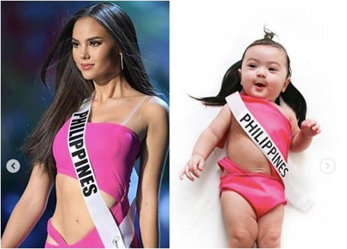 Cư dân mạng phát sốt vì thiên thần nhí cosplay Miss Universe 2018 - Catriona Gray