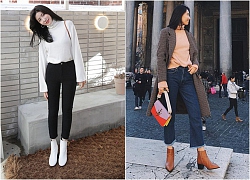 Hãy tránh kiểu diện quần jeans + boots thấp cổ này nếu các nàng không muốn vóc dáng bị dìm "tơi tả"