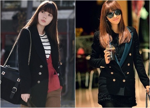 Áo khoác blazer nữ màu đen đẹp công sở mùa đông